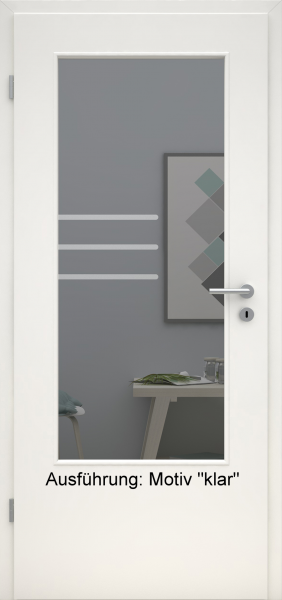 Tür mit Glasmotiv Sand 28 auf grauem Glas
