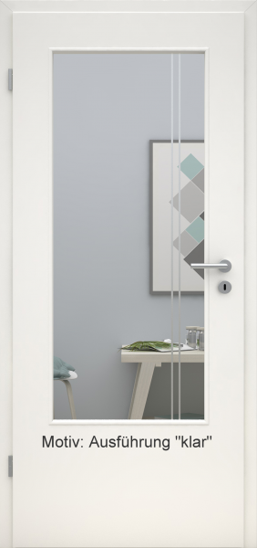 Tür mit Glasmotiv Sand 23 auf weißem Glas