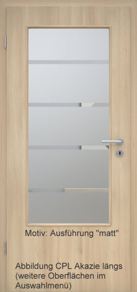 Tür mit Glasmotiv Sand 48 auf weißem Glas