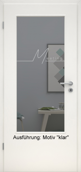 Tür mit Glasmotiv Sand 83 auf grauem Glas