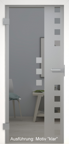 Ganzglastür grau mit Glasmotiv SAND 8