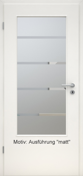 Tür mit Glasmotiv Sand 48 auf weißem Glas