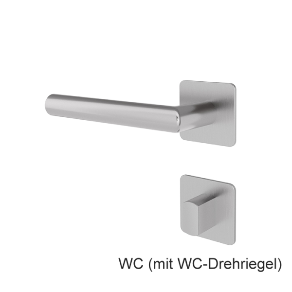 Türgriff BALTRUM Edelstahl mit eckigen Flach-Rosetten
