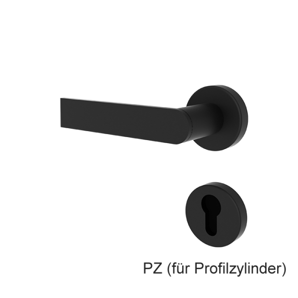 WE-Türgriff GOMERO mattschwarz mit runden Rosetten