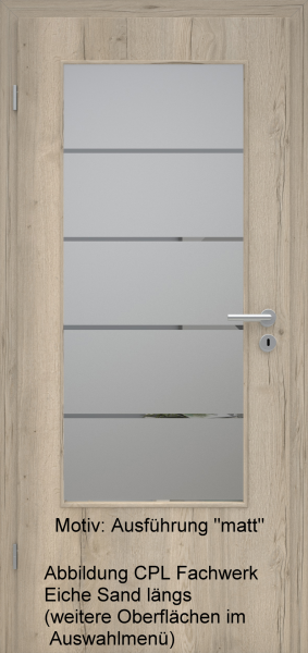 Tür mit Glasmotiv Sand 18 auf grauem Glas