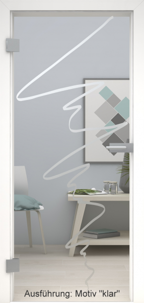 Ganzglastür mit Glasmotiv SAND 36