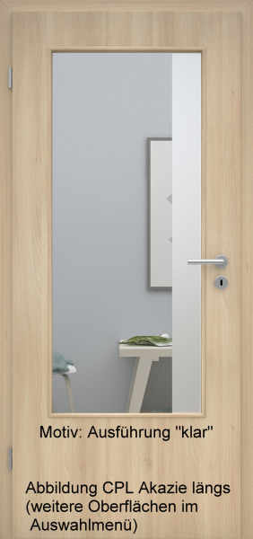 Tür mit Glasmotiv Sand 95 auf weißem Glas