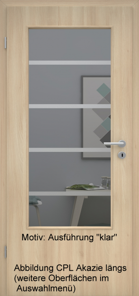 Tür mit Glasmotiv Sand 48 auf grauem Glas