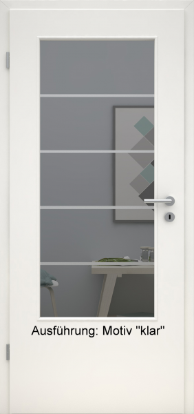 Tür mit Glasmotiv Sand 18 auf grauem Glas