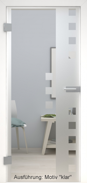 Ganzglastür mit Glasmotiv SAND 8