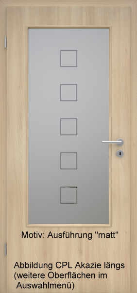 Tür mit Glasmotiv Sand 12 auf grauem Glas