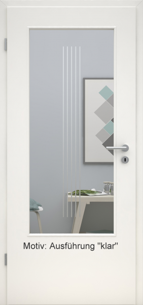 Tür mit Glasmotiv Sand 3 auf weißem Glas