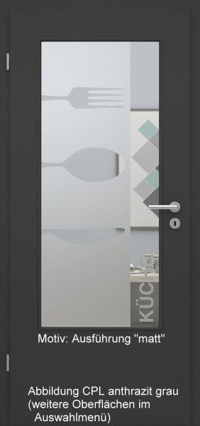 Tür mit Glasmotiv Sand 52 auf weißem Glas