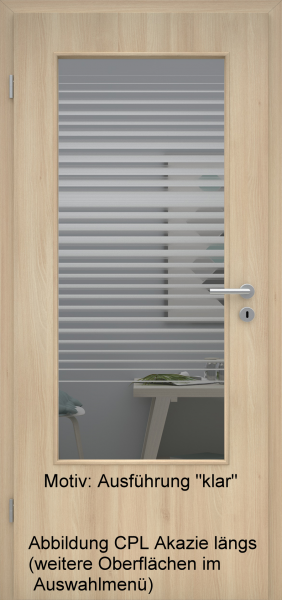 Tür mit Glasmotiv Sand 80 auf grauem Glas