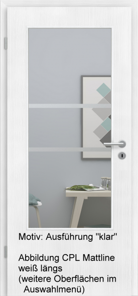 Tür mit Glasmotiv Sand 41 auf weißem Glas