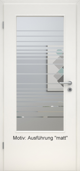 Tür mit Glasmotiv Sand 17 auf weißem Glas