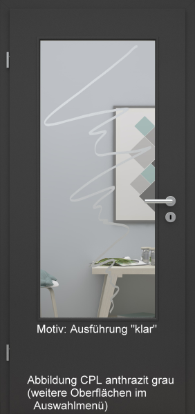 Tür mit Glasmotiv Sand 36 auf weißem Glas