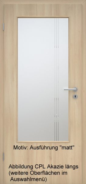 Tür mit Glasmotiv Sand 96 auf weißem Glas