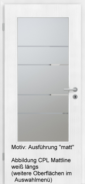 Tür mit Glasmotiv Sand 29 auf weißem Glas