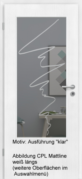 Tür mit Glasmotiv Sand 36 auf grauem Glas