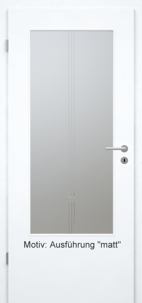 Tür mit Glasmotiv Sand 82 auf weißem Glas