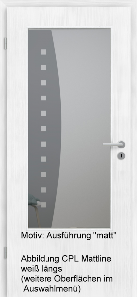 Tür mit Glasmotiv Sand 9 auf grauem Glas