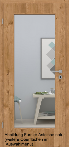 Tür Furnier Asteiche mit Lichtausschnitt LA001