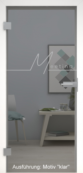 Ganzglastür grau mit Glasmotiv SAND 83