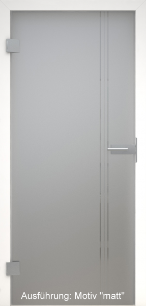 Ganzglastür grau mit Glasmotiv SAND 96