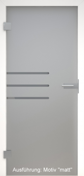 Ganzglastür grau mit Glasmotiv SAND 28