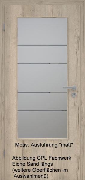 Tür mit Glasmotiv Sand 29 auf grauem Glas