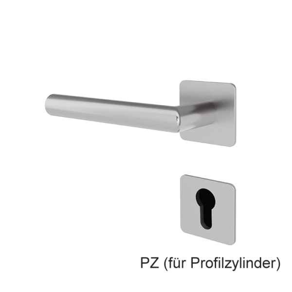 Türgriff BALTRUM Edelstahl mit eckigen Flach-Rosetten