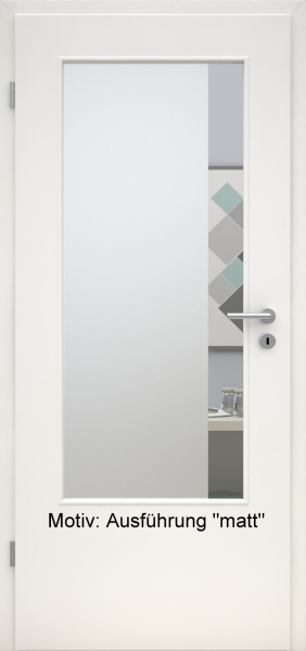 Tür mit Glasmotiv Sand 95 auf weißem Glas