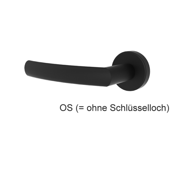 Türgriff LARA mattschwarz mit runden Rosetten