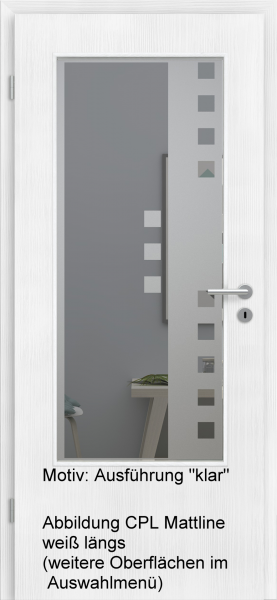 Tür mit Glasmotiv Sand 8 auf grauem Glas