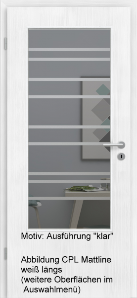 Tür mit Glasmotiv Sand 89 auf grauem Glas