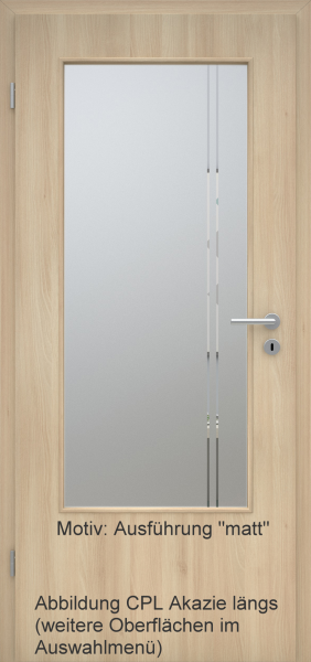 Tür mit Glasmotiv Sand 23 auf weißem Glas