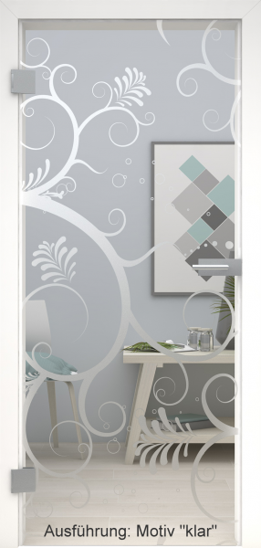 Ganzglastür mit Glasmotiv SAND 38