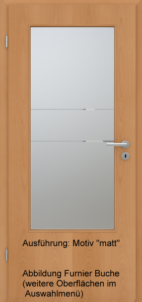 Tür Eckkante mit Glasmotiv Sand 21 auf weißem Glas