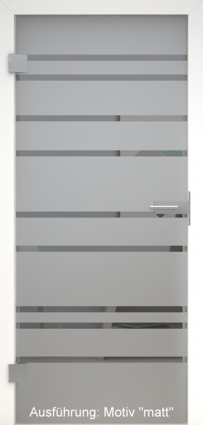 Ganzglastür grau mit Glasmotiv SAND 89