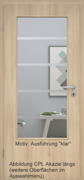 Tür mit Glasmotiv Sand 48 auf weißem Glas