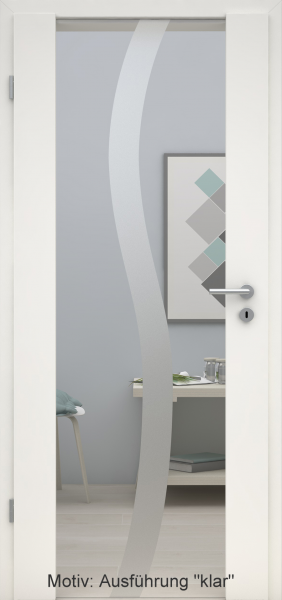 Holzglastür mit Glasmotiv Sand 50