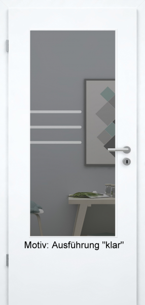 Tür mit Glasmotiv Sand 28 auf grauem Glas