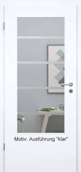 Tür mit Glasmotiv Sand 48 auf weißem Glas