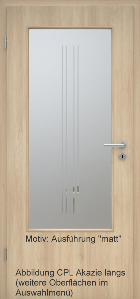 Tür mit Glasmotiv Sand 3 auf weißem Glas