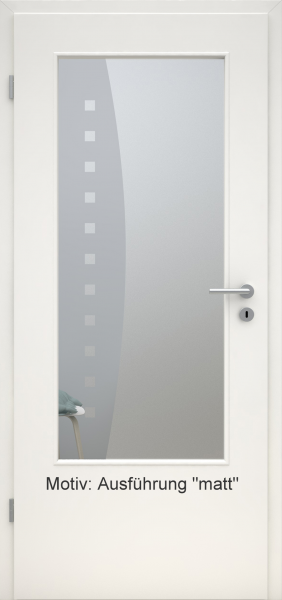 Tür mit Glasmotiv Sand 9 auf weißem Glas