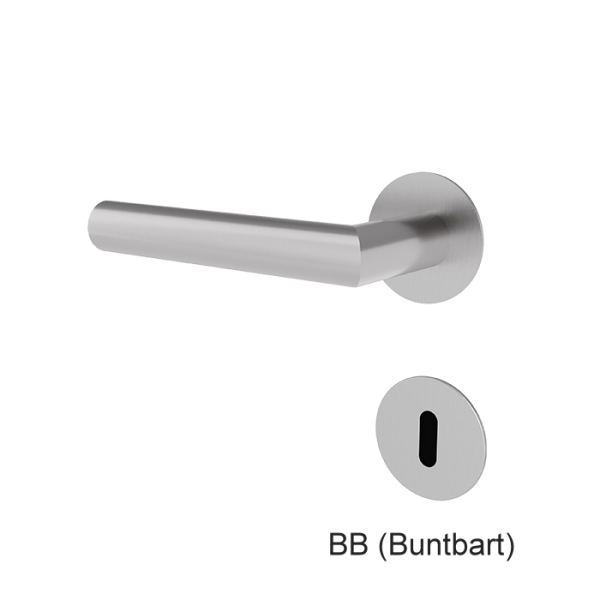 Türgriff JANA Edelstahl mit runden Flach-Rosetten