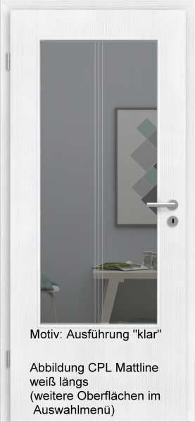 Tür mit Glasmotiv Sand 82 auf grauem Glas