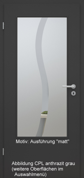 Tür mit Glasmotiv Sand 50 auf weißem Glas