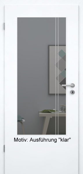 Tür mit Glasmotiv Sand 23 auf grauem Glas